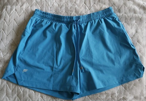 Pantaloncini Fabletics donna grandi blu The One corti 3" tasca zip vita alta nuovi senza etichette - Foto 4 di 13