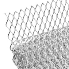 AggAuto Universal 40"x13" Car Grill Mesh - Aluminum 11x25mm Hexagon, Silver