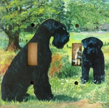Placa de interruptor de luz de doble palanca Giant Schnauzer, hecha en EE. UU.
