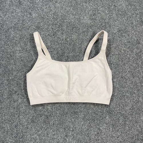Vuori Sports Bra Light Support Women XS White Athleisure  Gym Ribbed Yoga Pilate