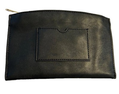 Reed Black Leather Zippered Wallet/Small Case 8x5 Travel ~ EUC!