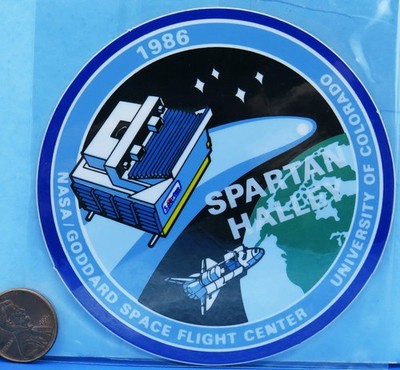 NASA STICKER Spartan Halley 1986 Goddard Space Flight Center / Colorado shuttle
