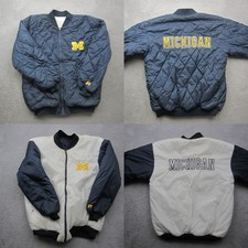 VTG Russell Athletic Michigan Wolverines Jacket Men Large Reversible Quilted 90s