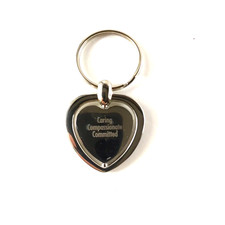 Caring Compassion Committed Silverstone Heart Keychain
