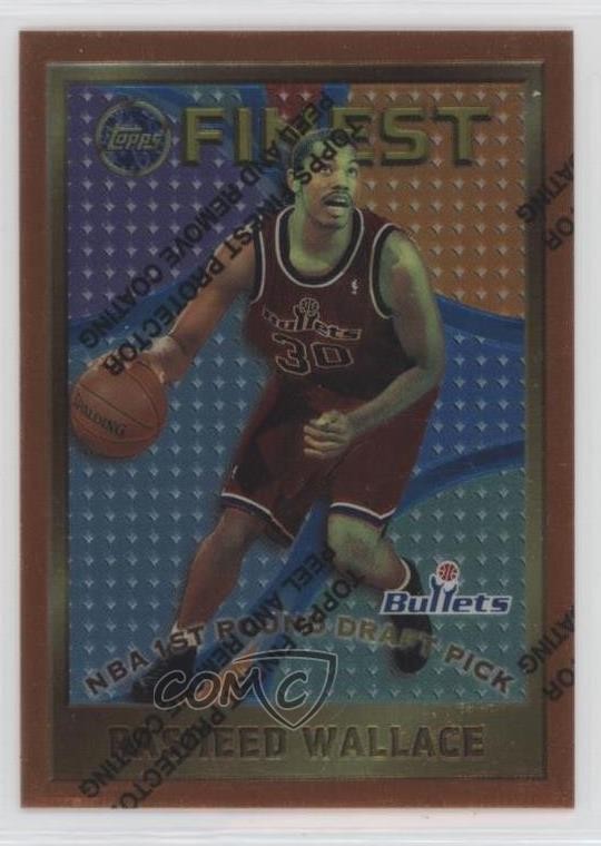 1995-96 Topps Finest Rasheed Wallace #114 Rookie RC 1j2