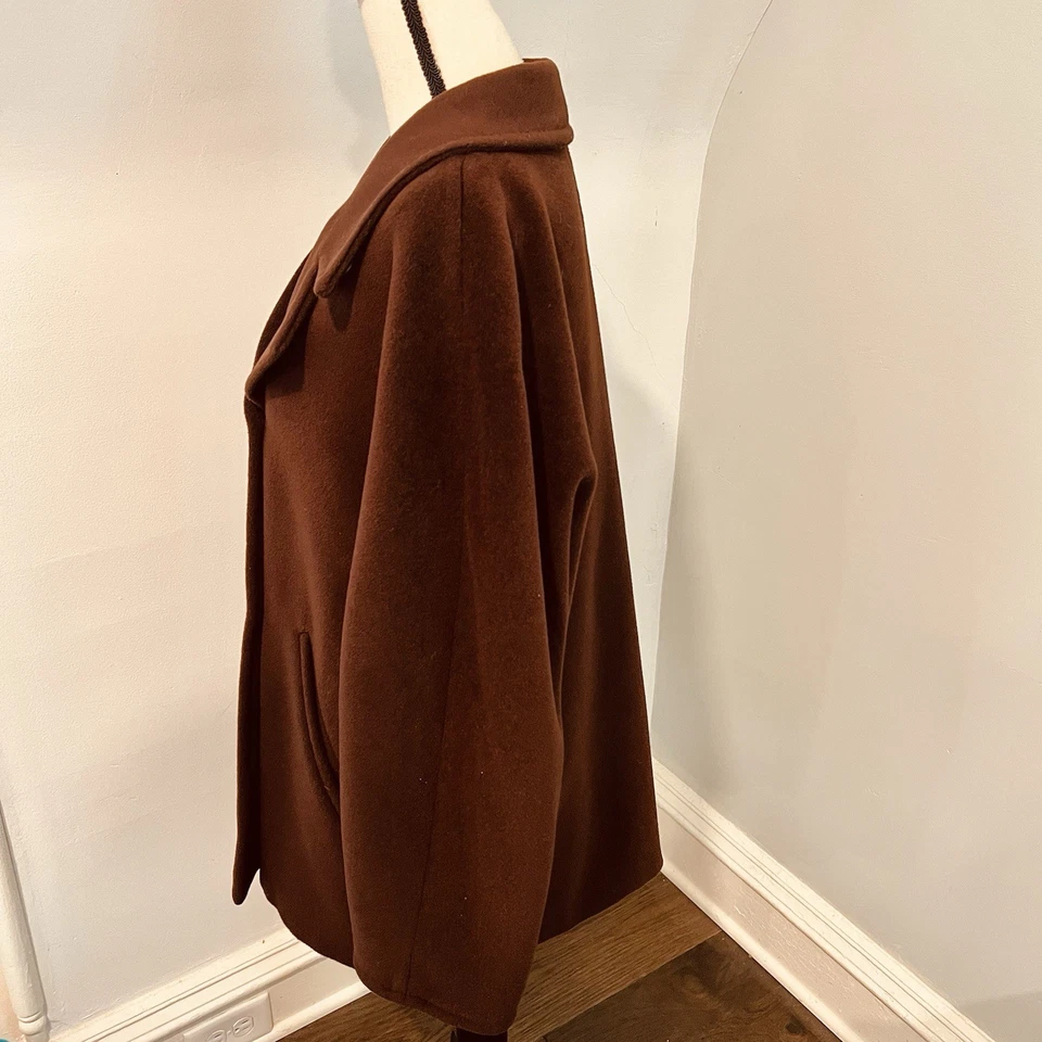 Auténtico Max Mara - Chaquetón Marrón Para Mujer Doble Pecho Talla 10 Foto 2 de 4