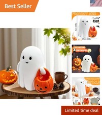 Halloween Ghost Decor, Cute Pumpkin Ghost Figurine for Halloween Decoration I...