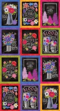 BENARTEX - Inspired Blooms by Shannon Roberts - PANEL - Black/Multi - PL842-