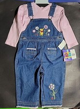 VTG Toddler WINNIE the POOH jean bib overalls Denim 90s NWT 24M