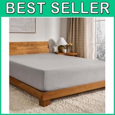 Soft Cotton Flannel Fitted Sheet - Queen, Light Grey Free USA Shipping