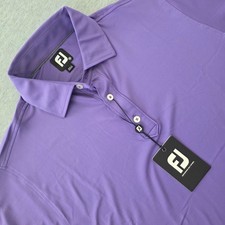 FootJoy Mens Solid Lisle TF Golf Polo Shirt Violet Purple 28562 Medium NWT
