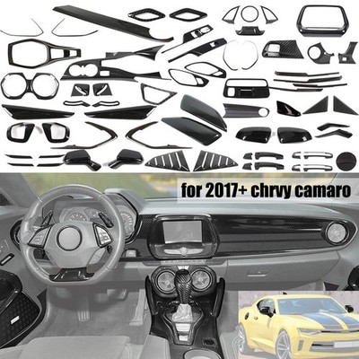 Carbon Fiber Grain Trim Cover Decor Shell Moldings Full Kit for Chevy Camaro 17+