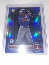 Yeison Morrobel 2022 Bowman Draft 1st Edition Blue Foil Parallel /150 Rangers