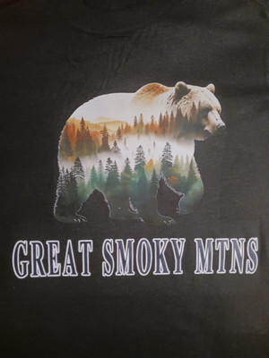 BEAR SCENIC GREAT SMOKY MOUNTAIN TEES GRAPHIC DESIGN  TEE SHIRT SIZE MEDIUM 