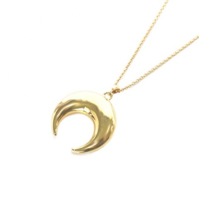 Ameri LUNA Plump Gold Necklace Pendant 2.2cm 52cm Chain Used AB