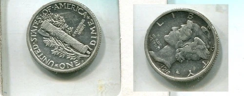1918 D MERCURY HEAD DIME XF AU CL 6361T