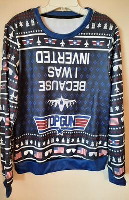 Christmas Ugly Sweater-TOP GUN Maverick-Because I Was Inverted-Sz S/M--NWOT