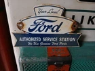 VINTAGE FORD MOTOR COMPANY 8" PORCELAIN SIGN GENUINE PARTS & SERVICE AUTOMOBILE