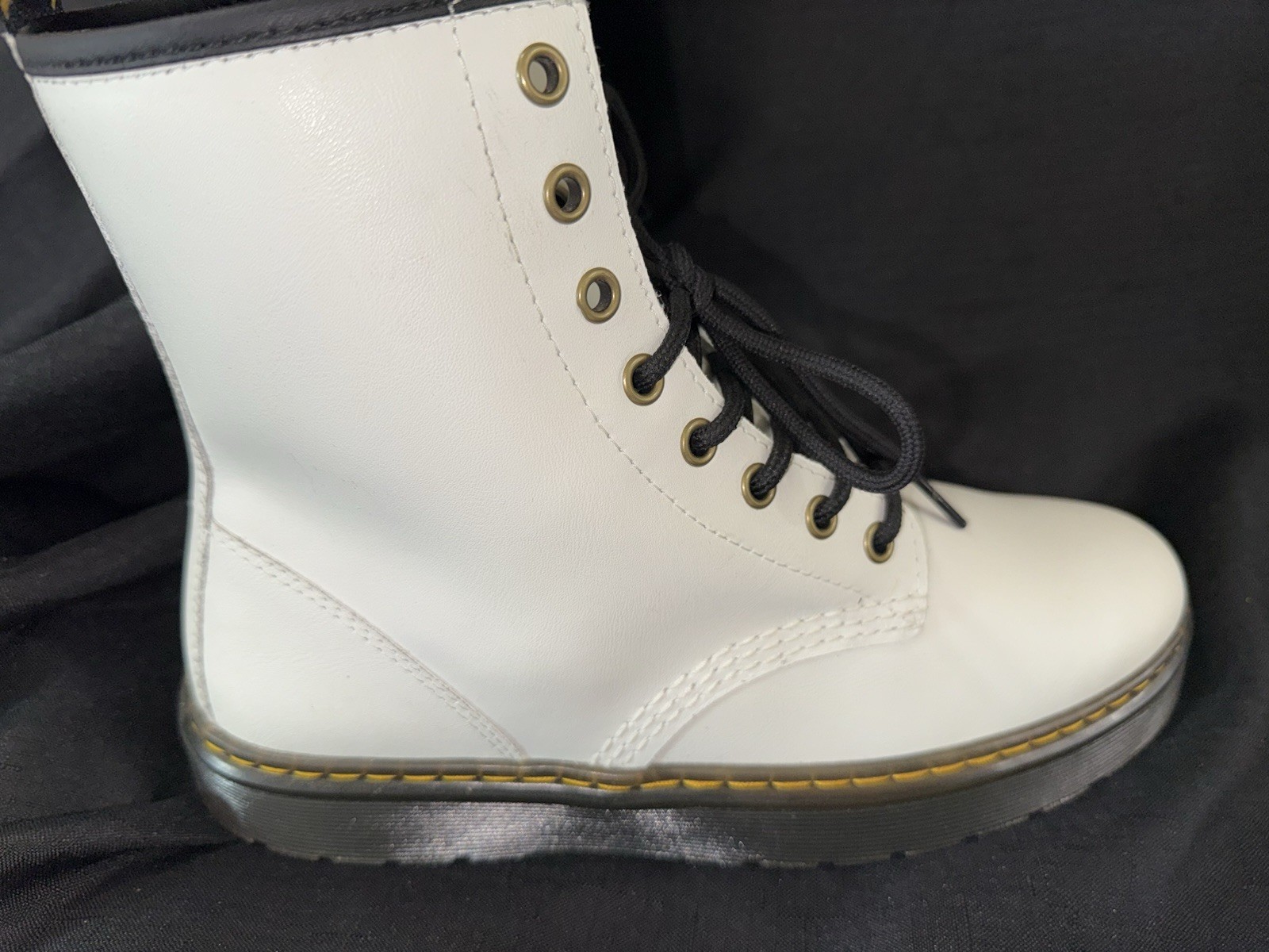Dr. Martens Combat Boots Zavala White NEW Size USM 8/USL 9 Doc’s DM DocMartens image 5