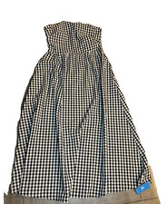 NWT Cupshe Strapless Gingham Dress Black White Smocked Midi Maxi Large Womens