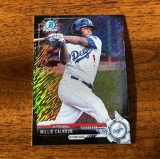 WILLIE CALHOUN-2017 BOWMAN CHROME PROSPECTS MINI BLACK SHIMMER REFRACTOR RC /100