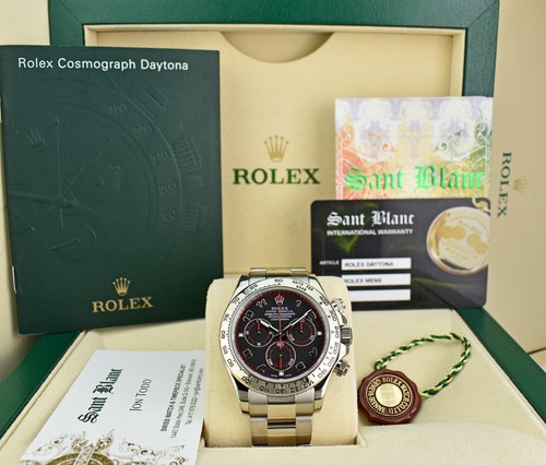ROLEX REHAUT 18kt White Gold DAYTONA Black Red Race 116509 - SANT BLANC