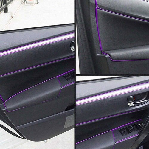 Purple Car Decor Door Panel Edge Gap Strip Cover Molding Trim Accessories For 5M - Picture 3 of 12