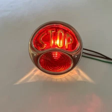 Hot Rod 'Model A' L/H Tail Light w/ License Plate Light & STOP Lens - Motorcycle