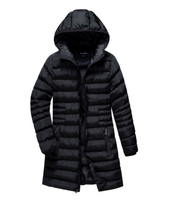 U2wear Black Hooded Puffer Coat SIZE S 