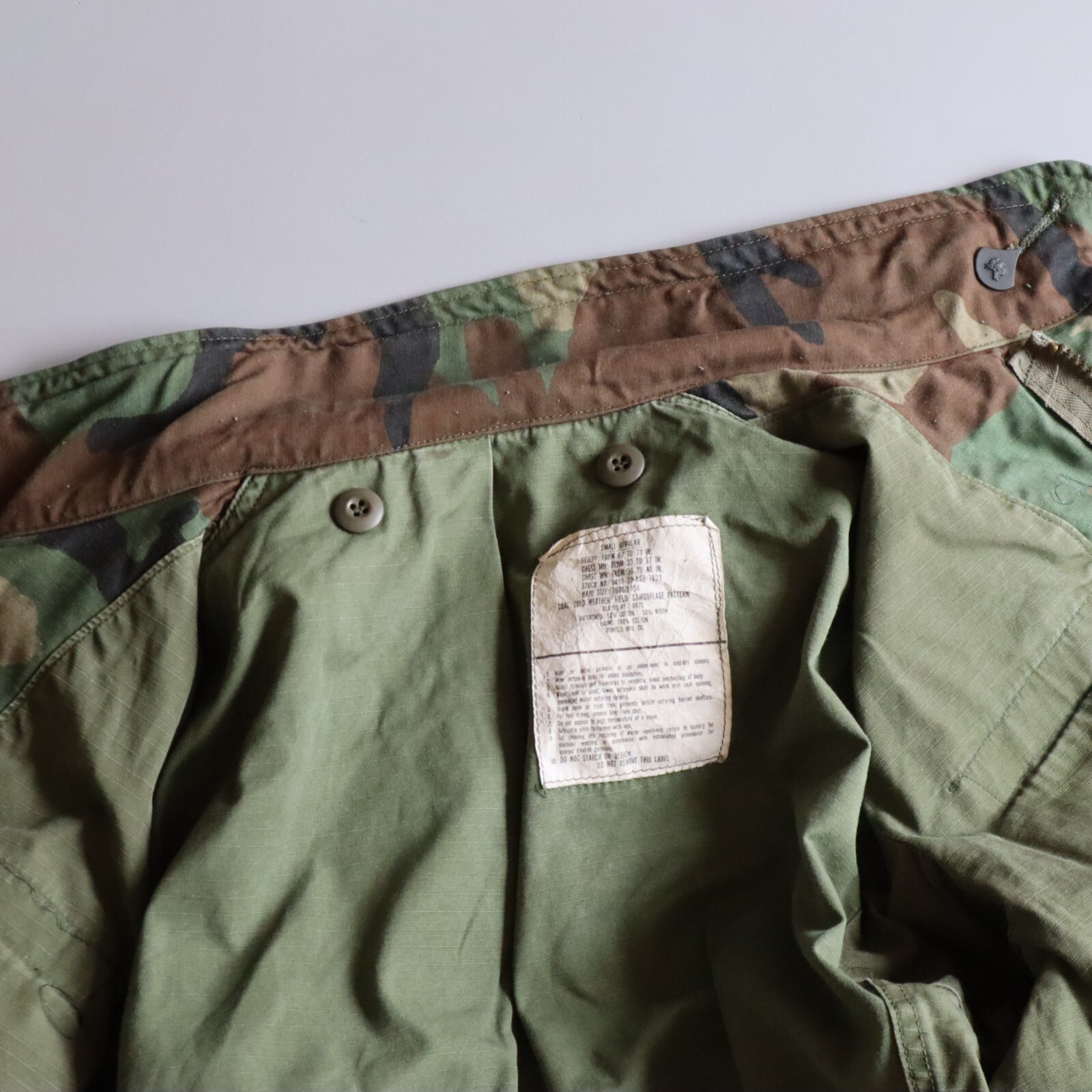 Vtg USGI US ARMY SURPLUS M65 FIELD JACKET WOODLAND CA… Gem