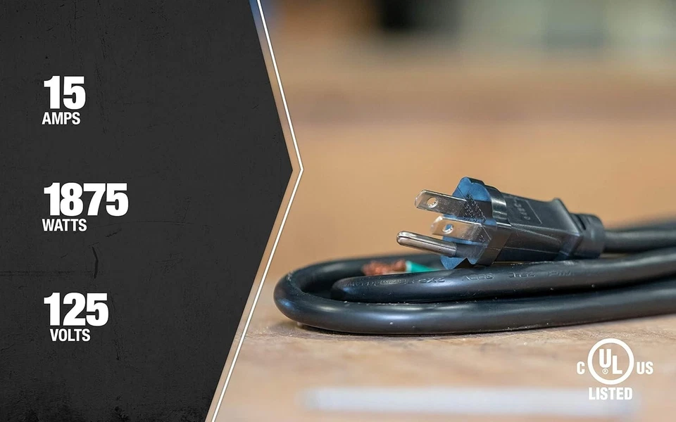 14/3 SJTW Power Tool Replacement Cord - 6-Foot, Black - Image 2 of 4