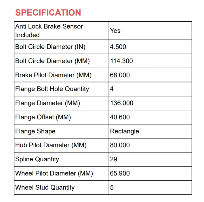 Rolamento de cubo de roda dianteira para 2013 2014 2015 2018-2019 Nissan Sentra Nissan Leaf - Imagem 2 de 4