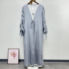 Open Abaya Women Muslim Cardigan Turkey Moroccan Loose Kaftan Dubai Dresses Gown
