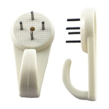 Hard Wall Picture or Photo Hook 41mm - White Hanger Hanging Heavy Duty Hardwall