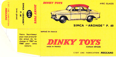 Dinky Toys – Simca Aronde N°544 – Miniature De Collection (occasion)