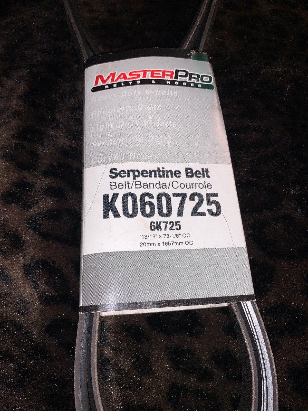 NEW MasterPro Heavy Duty Belt Hose Serpentine Belt K060725 6K725 13/16