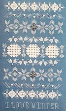 Set of 4 seasonal samplers, Spring/Summer/Winter/Autumn, Rosalyn Watnemo, 1994