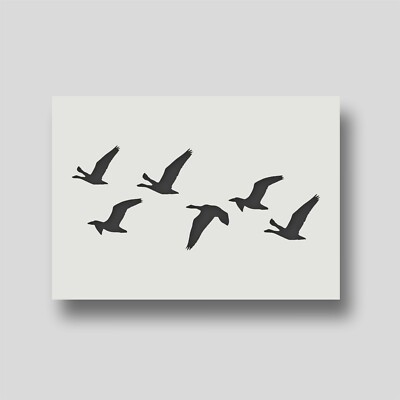 Gänseschwarm Schablonen - Vogel Wandbild - Fliegender Vogel Schablonen.