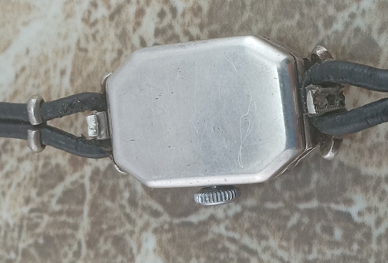 Vintage Silver & Marcasite Swiss Ladies Bracelet Deco Octagonal Wrist