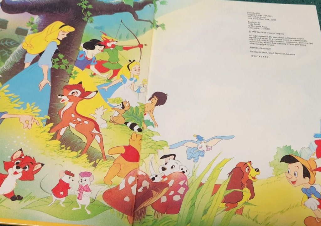 1992 Walt Disney ALADDIN Mouse Works Oversized Hardcover Twin