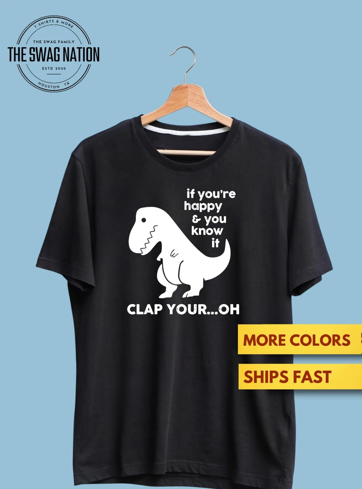 PONY Camicia If You're Happy And You Know..Oh maglietta divertente scherzo dinosauro Premium Ultra