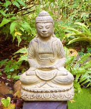 Garden Ornament Sitting Buddha Meditating Statue Small Sandstone Indoor Outdoor