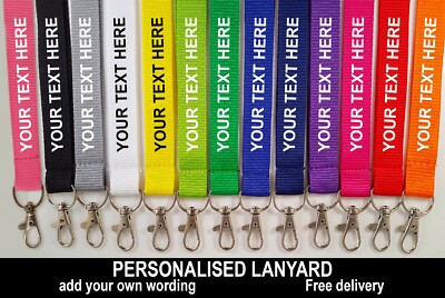 Bedrucktes und schlichtes Schlüsselband - Personalisiert, Individuell, Uni, Vortext - Logo Option