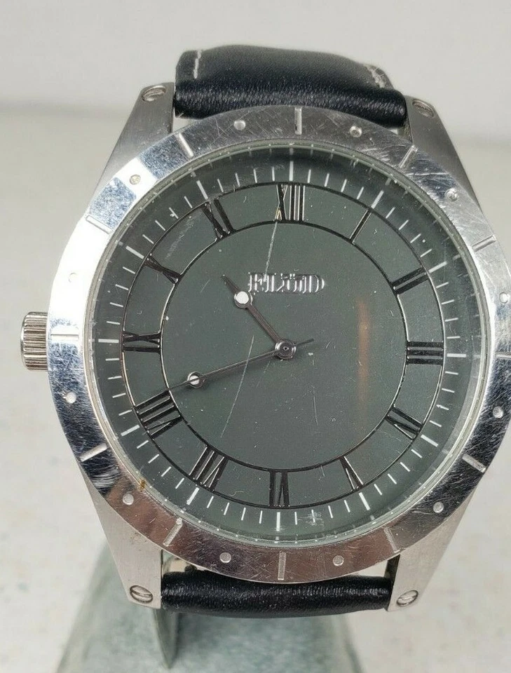 Reloj de mano izquierda FLUD Big Face con correa de cuero genuino Foto 2 de 4