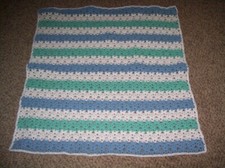 Pretty 33 x 32 Baby Afghan in 3 colors blanket nursery