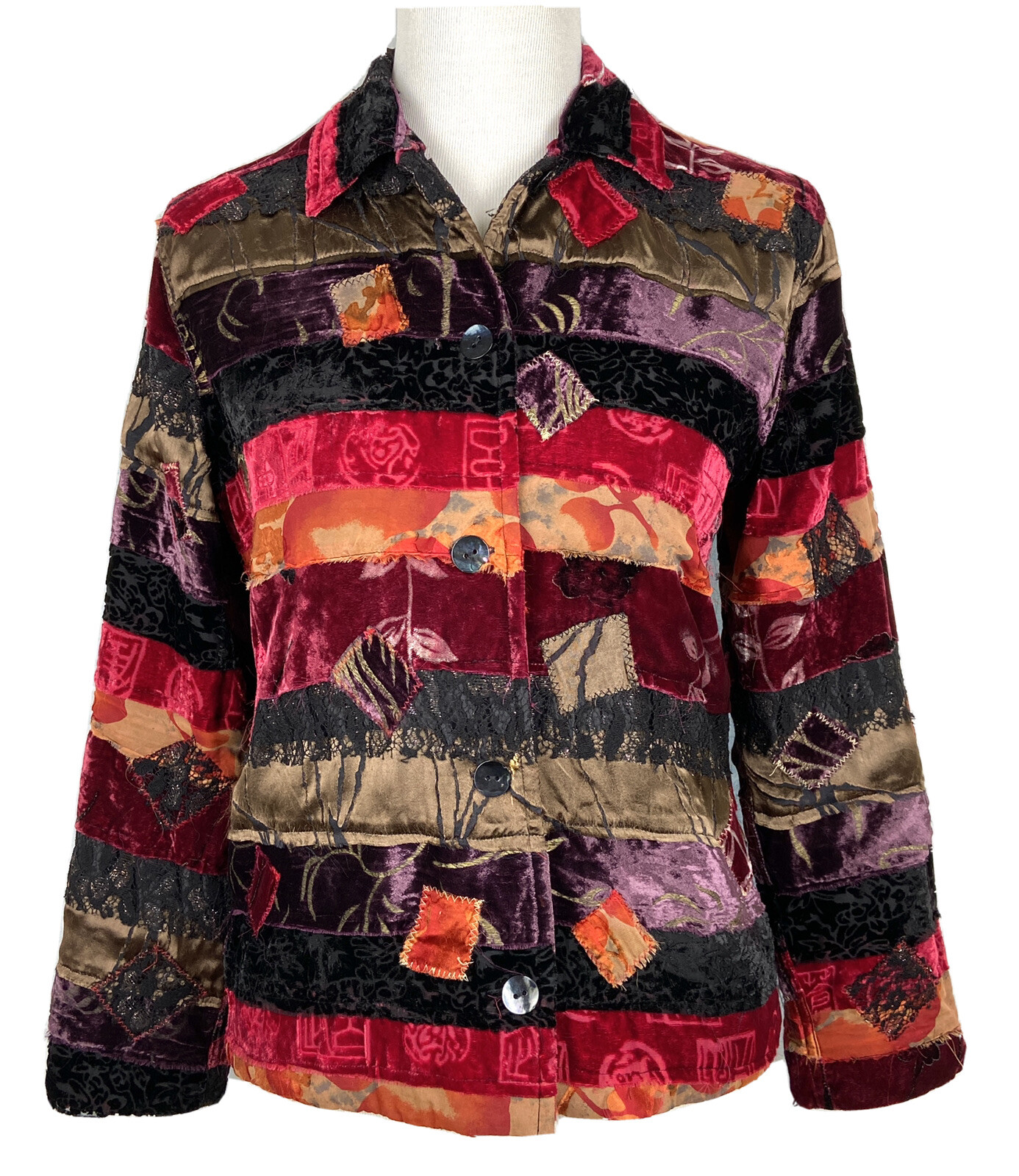 Chicos Jacket Size 0  (S/4) Patchwork Boho Blazer… - image 1
