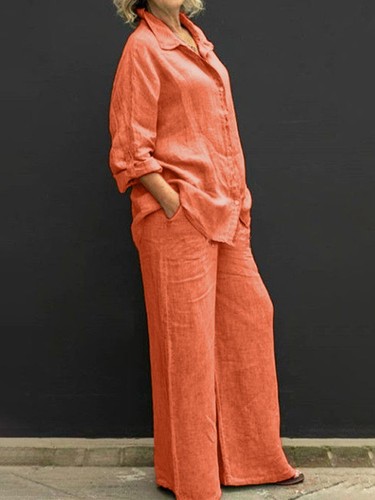 2Pcs Ladies Tracksuit Blouse Tops+Wide Leg Pants Co Ord Set Loungewear PLUS SIZE - Picture 21 of 24