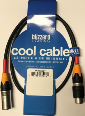 Blizzard Lighting  DMX-IP-3Q ''Cool Cable''  IP 3' 3-Pin XLR 22 Gauge DMX cable