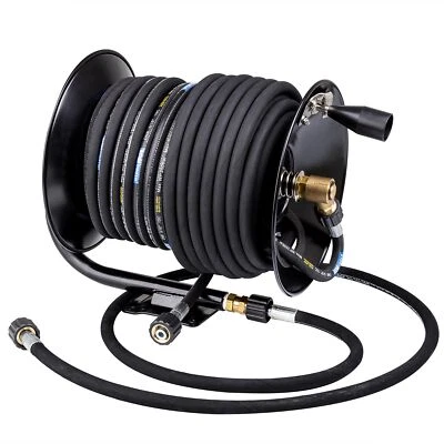 TECHKAR Reel with 15m Hose DN08 for Pressure Washer Karcher HD HDS + 2m 400bar HOSE