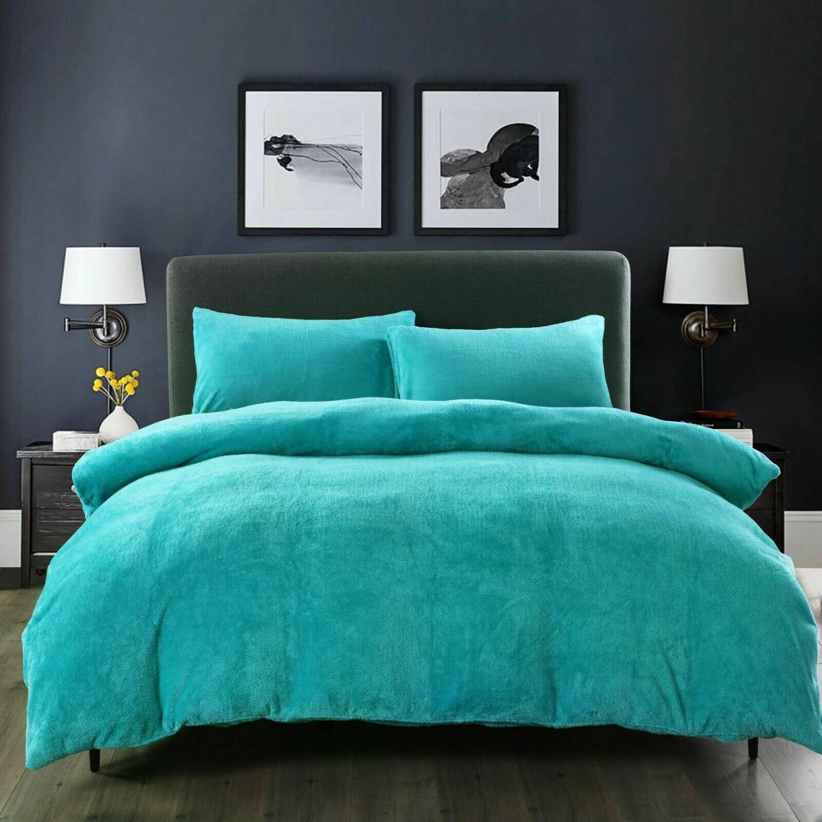 Duvet Cover set Teddy Bear Fleece Bedding Pillowcase Single Double King Sup King eBay